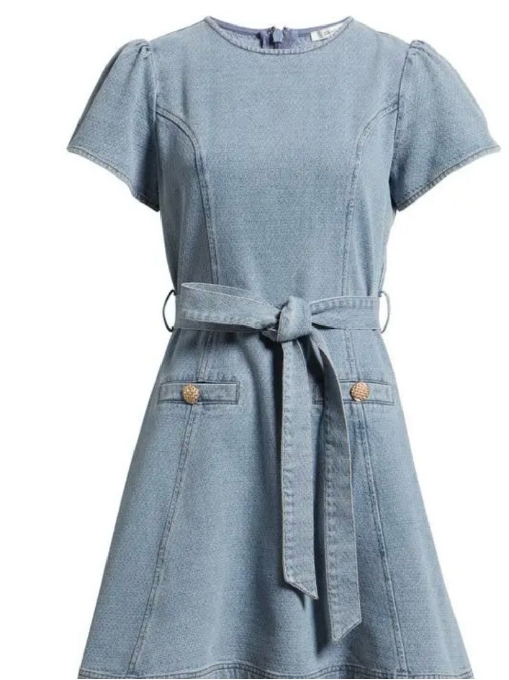 Zoe & Claire Light Blue Denim Mini Dress with Belt size small